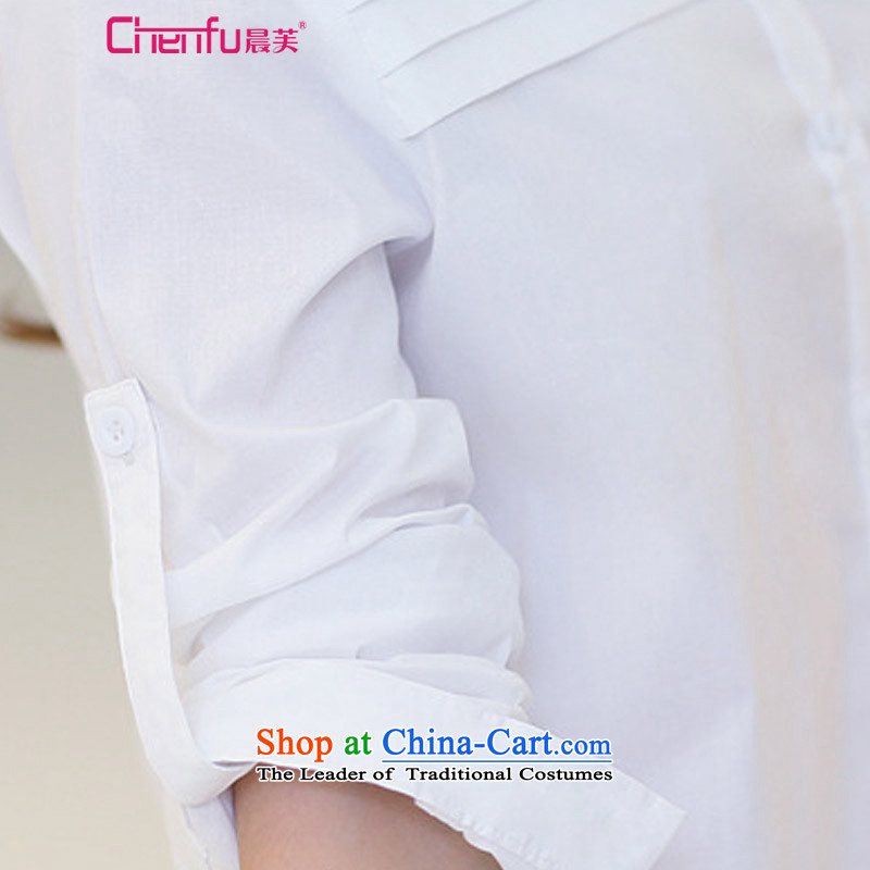 Morning spring 2015 to the new version to Korea to increase women's code in mm thick long relaxd casual extra-long sleeved shirt with white long-sleeved shirt for 161-180 4XL, morning to , , , shopping on the Internet