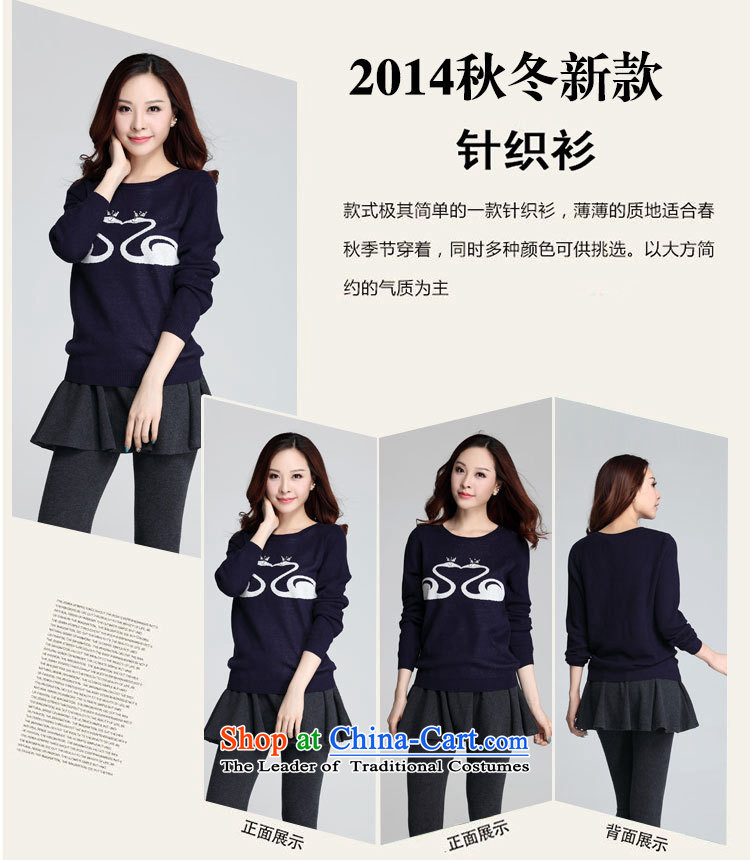 The package of ladies' knitted shirts mail Korean college wind lady to long-sleeved sweater xl swan stamp forming the T-shirt shirt leisure lady video thin dark blue T-shirt 3XL approximately 160-175 catty picture, prices, brand platters! The elections are supplied in the national character of distribution, so action, buy now enjoy more preferential! As soon as possible.
