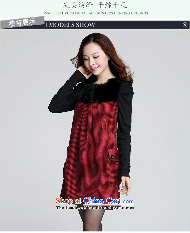 2015 Women's dresses to xl Korean Fine Grid long-sleeved OL of leisure? skirt wool gross winter clothing loose waist video thin, forming the skirt thick m Red 4XL about 175-190 catty picture, prices, brand platters! The elections are supplied in the national character of distribution, so action, buy now enjoy more preferential! As soon as possible.