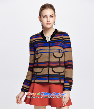 Chaplain who female Stylish retro plane collision-STRIPE OL wind short coats 1342S120041 brown beige 170/XL picture, prices, brand platters! The elections are supplied in the national character of distribution, so action, buy now enjoy more preferential! As soon as possible.