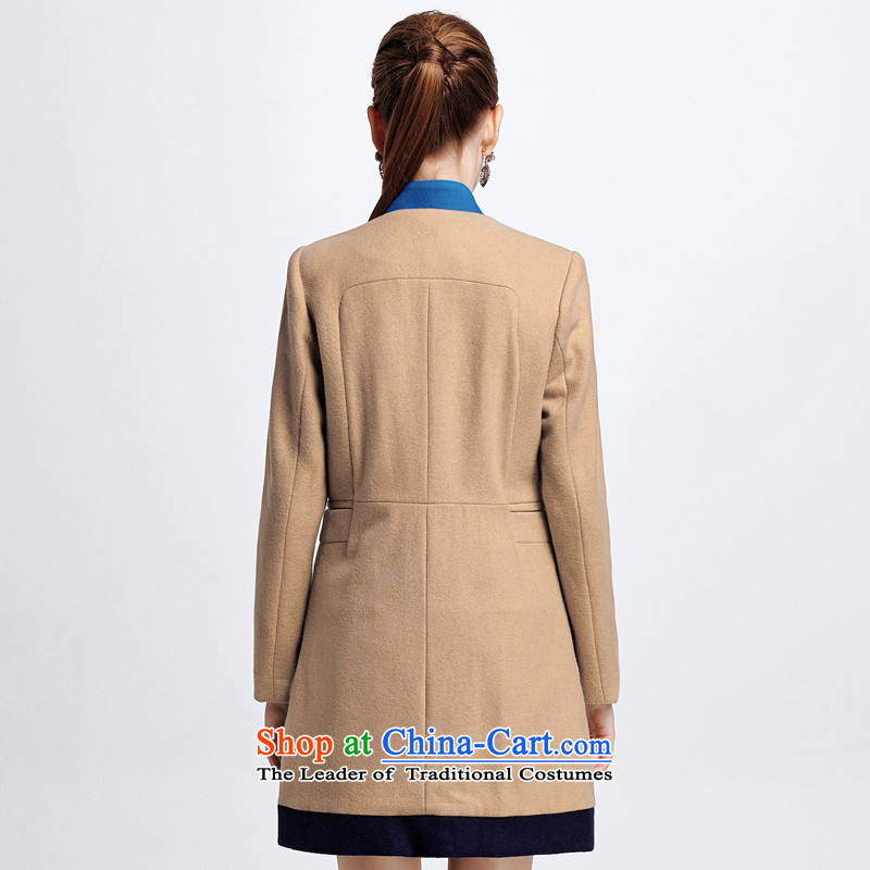 Chaplain who winter clothing new women's stylish color graphics simple knocked thin hair? long coat 1342S122025 brown beige 155/S, chaplain who has been pressed shopping on the Internet