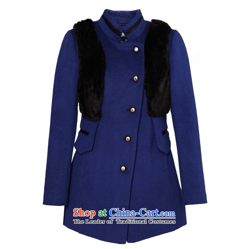 Chaplain who winter clothing new stylish fluff Kampala shoulder stitching decorated coats 1342C121211 gross? blue 165/L, chaplain who has been pressed shopping on the Internet
