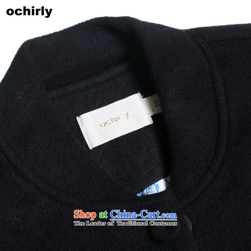 The new Europe, ochirly female Western Pure Color loose baseball services? jacket 1143344060 wool M(165/88a), 090 Europe, the black (ochirly) , , , shopping on the Internet
