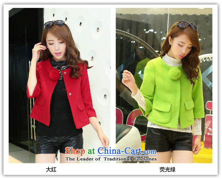 The world of Kam Yuet 2015 autumn and winter load new women's sweet gentlewoman temperament Korean thin 7 Graphics Sau San Cuff pocket short of lovely washable wool a large red jacket L picture, prices, brand platters! The elections are supplied in the national character of distribution, so action, buy now enjoy more preferential! As soon as possible.