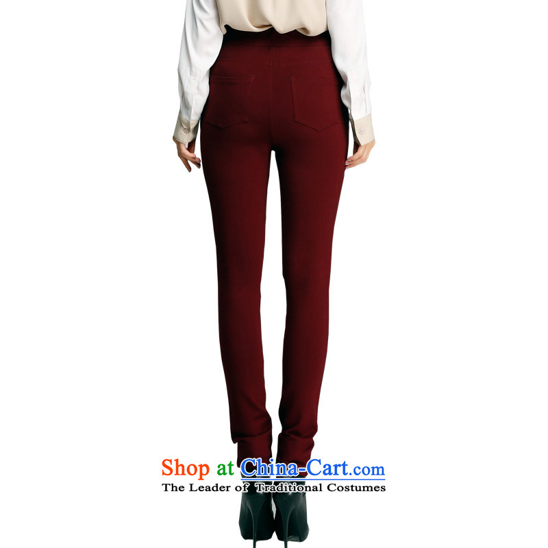 Crescent set larger women in spring and autumn 2015 Summer new products for larger casual pants thick elastic waist mm high waist skinny legs forming the Sau San video trousers, wine red crescent set 38, , , , shopping on the Internet