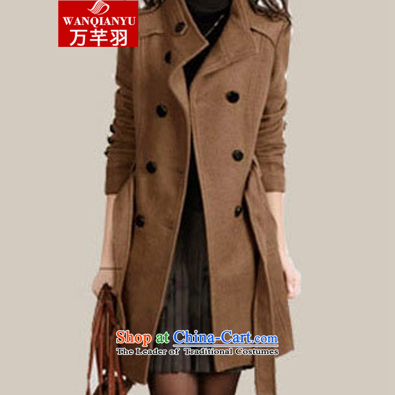 The Constitution of 2015 autumn and winter feathers new Korean women to cloak gross?   in the Code long thin hair? jacket video female MN07 Brown , L, 000 Yu (wanqianyu constitution) , , , shopping on the Internet