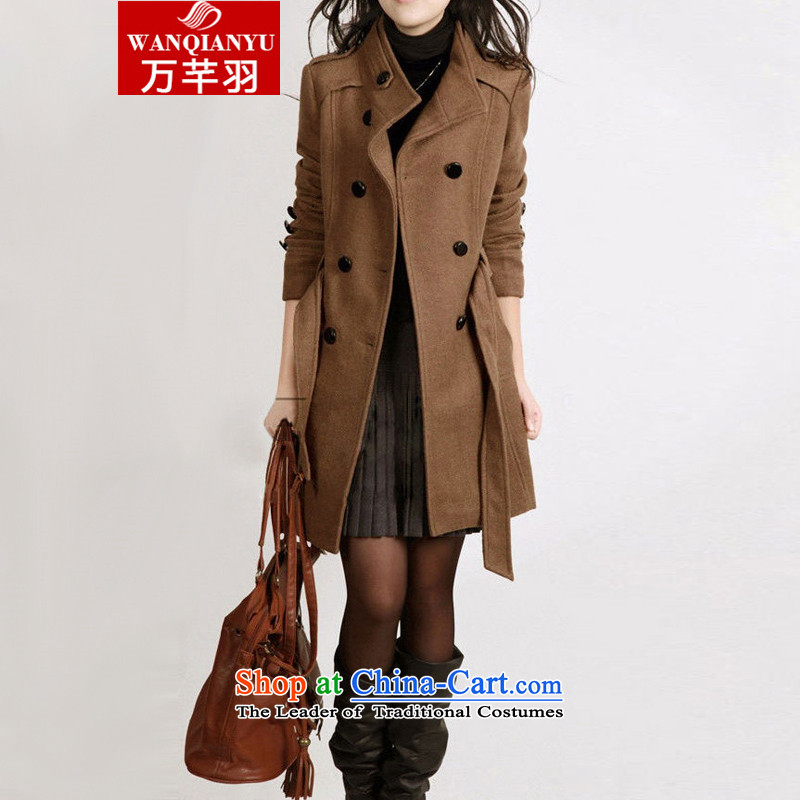 The Constitution of 2015 autumn and winter feathers new Korean women to cloak gross?   in the Code long thin hair? jacket video female MN07 Brown , L, 000 Yu (wanqianyu constitution) , , , shopping on the Internet