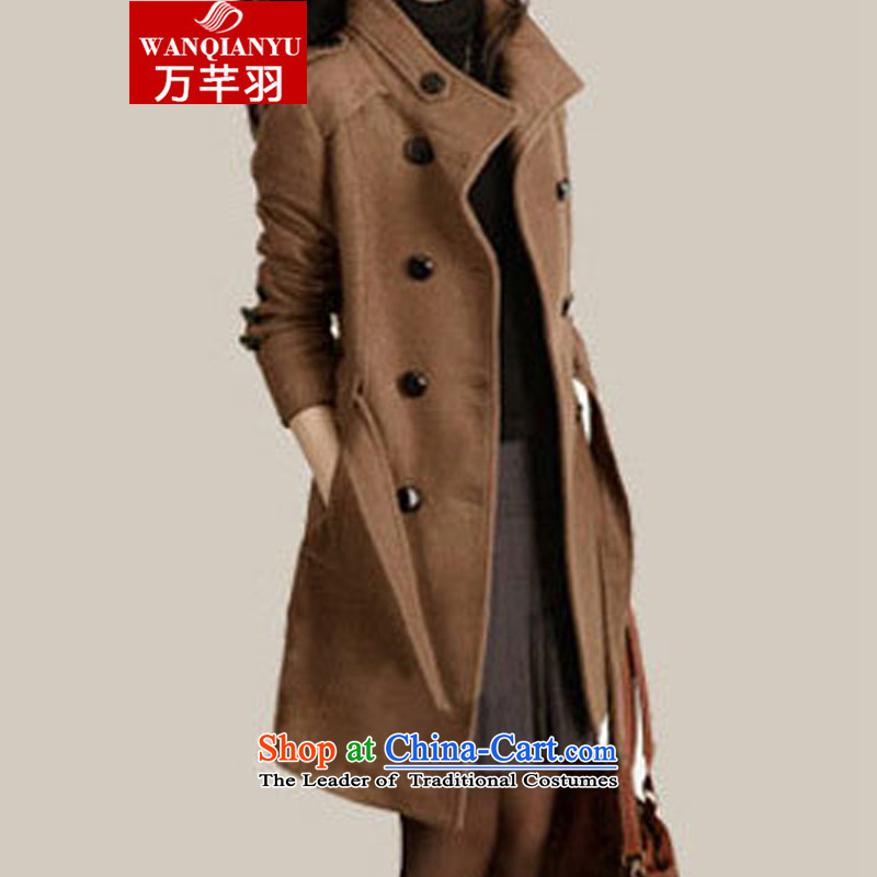 The Constitution of 2015 autumn and winter feathers new Korean women to cloak gross?   in the Code long thin hair? jacket video female MN07 Brown , L, 000 Yu (wanqianyu constitution) , , , shopping on the Internet