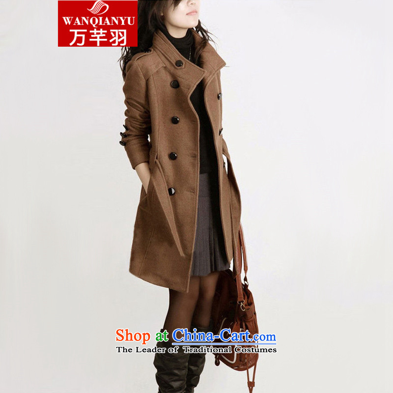 The Constitution of 2015 autumn and winter feathers new Korean women to cloak gross?   in the Code long thin hair? jacket video female MN07 Brown , L, 000 Yu (wanqianyu constitution) , , , shopping on the Internet