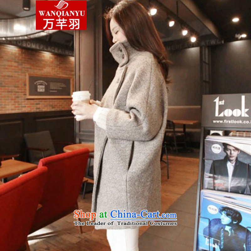 The Constitution of 2015 autumn and winter feathers new Korean jacket coat girl in gross? long loose lapel windbreaker gross? female MN12 picture color jacket M million Constitution Yu (wanqianyu) , , , shopping on the Internet