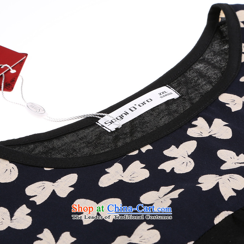 Shani flower lo xl female thick mm summer round-neck collar bow tie stamp graphics thin loose T shirt with 67,640,000 2XL, Black Shani Flower (D'oro) sogni shopping on the Internet has been pressed.
