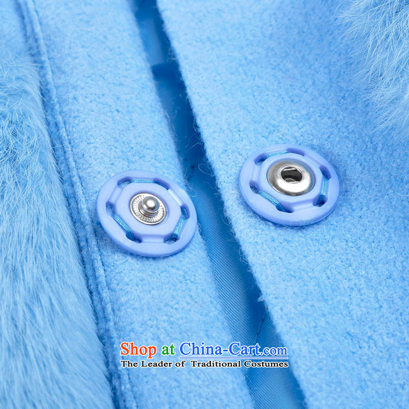 The Korean version of the OSCE rabbit hair in the stitching long wool coat N4020 Yellow S? the OSCE to , , , shopping on the Internet