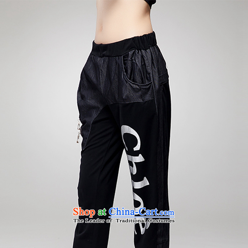 The Eternal-soo to xl ladies casual sports wear thick sister autumn 2015 new products, Hin fat mm thick thin tee trouser press kit two black 3XL(140 catty - 160 catties through), the Eternal Soo , , , shopping on the Internet
