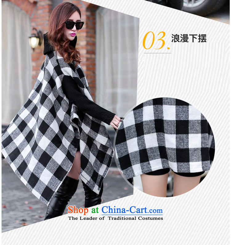 Cayman commercial silk ceremony? coats female Europe gross stylish black-and-white checkered stitching knitting temperament cloak frock coat female picture color code picture, prices, brand platters! The elections are supplied in the national character of distribution, so action, buy now enjoy more preferential! As soon as possible.