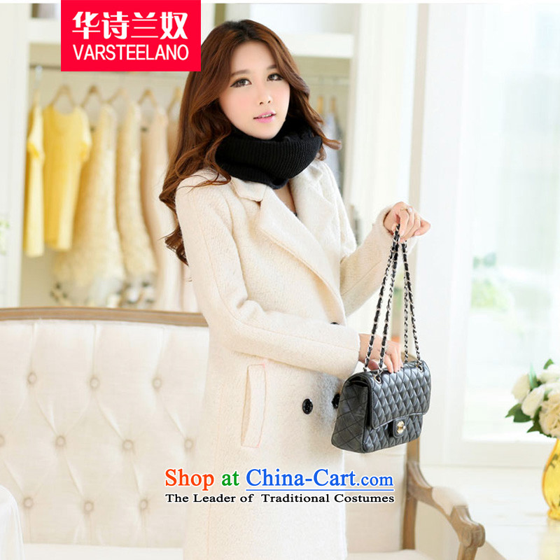 China, slave 2015 winter clothing new larger women's gross? jacket a wool coat S367 female m White L, China, Slave (VARSTEELANO) , , , shopping on the Internet