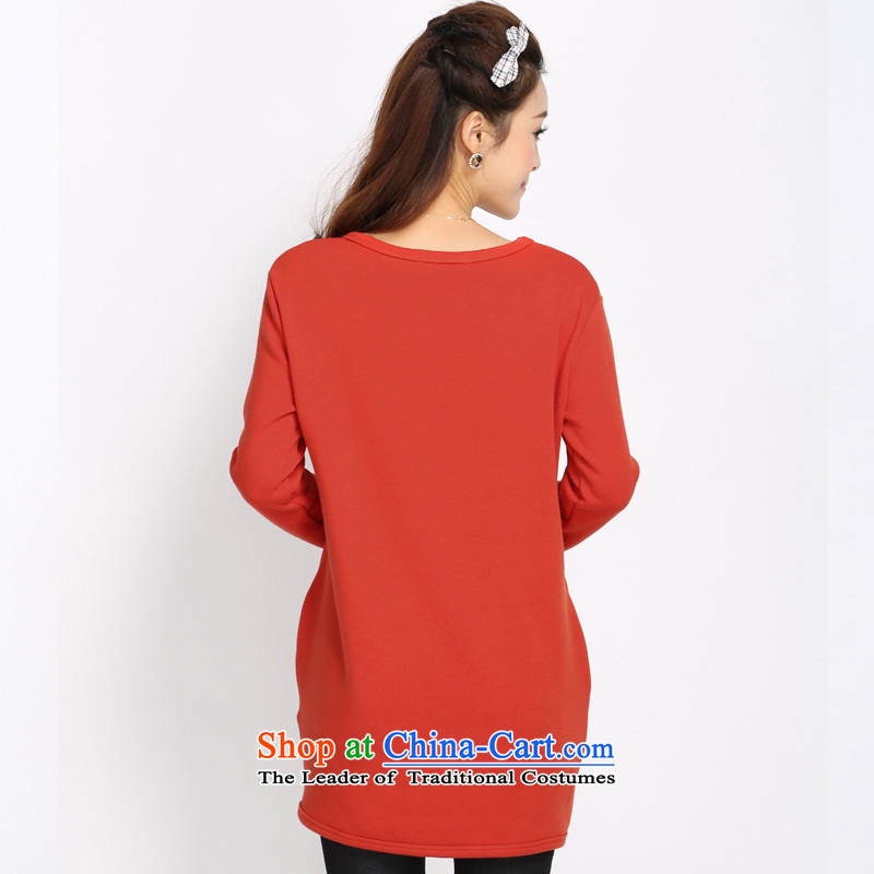 Shani Flower Lo 2015 XL women Fall/Winter Collections new sweater thick sister thick plus long campaign in lint-free Korean female 4025th red T-shirt 4XL, shani flower sogni (D'oro) , , , shopping on the Internet