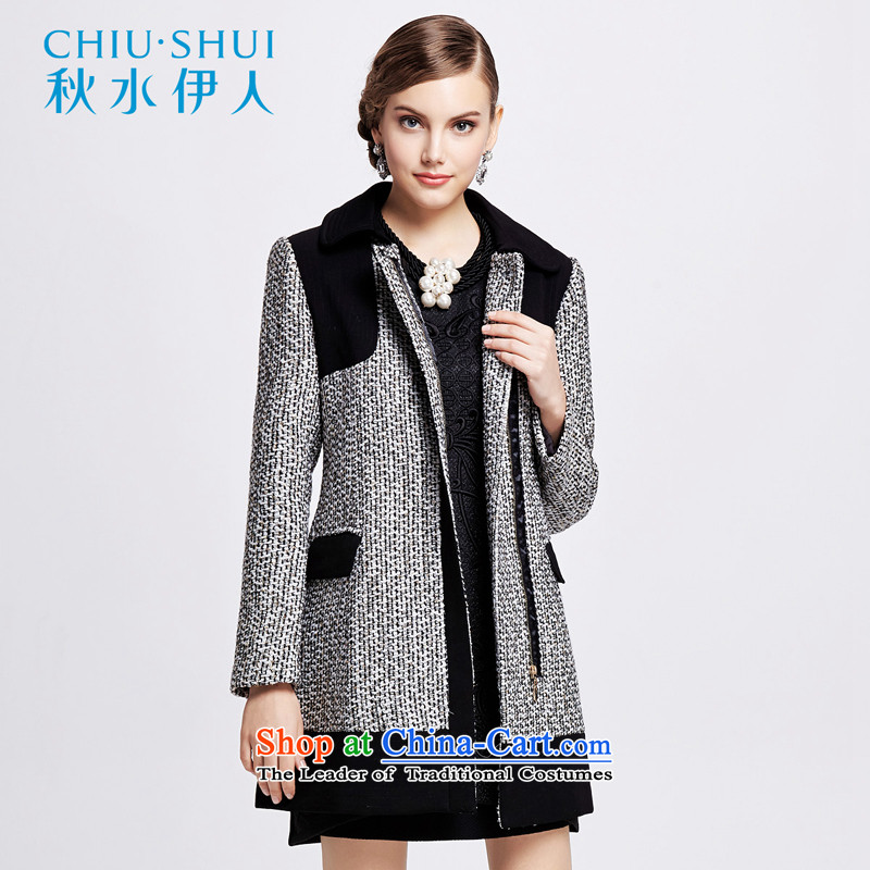 Chaplain who winter clothing new women's graphics on thin wool coat stitching stylish? jacket 1342N12205 black 160_M