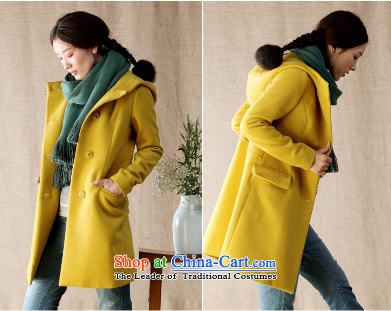 Athena Chu gross? jacket Cayman female autumn and winter coats a 2014 gross jacket coat? female yellow L picture, prices, brand platters! The elections are supplied in the national character of distribution, so action, buy now enjoy more preferential! As soon as possible.