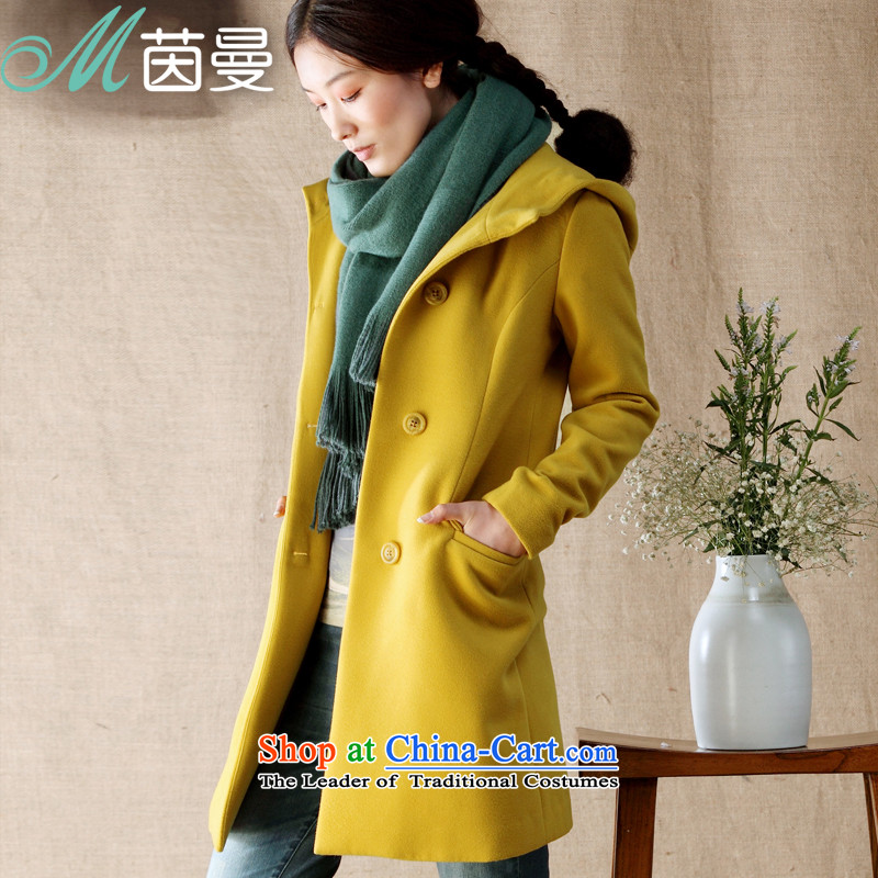 Athena Chu gross? jacket Cayman female autumn and winter coats a 2014 gross jacket coat? female yellowL