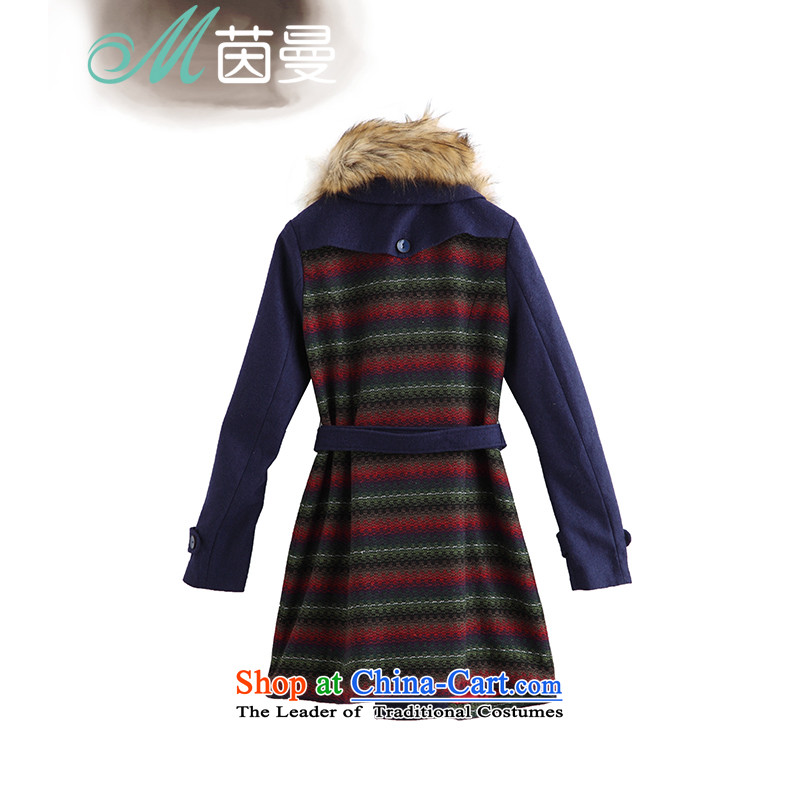 Athena Chu Cayman 2014 winter clothing new collision color jacquard Stitching can be split for long, gross jacket (8440410618?- amber red S, Athena Chu (INMAN, DIRECTOR) , , , shopping on the Internet