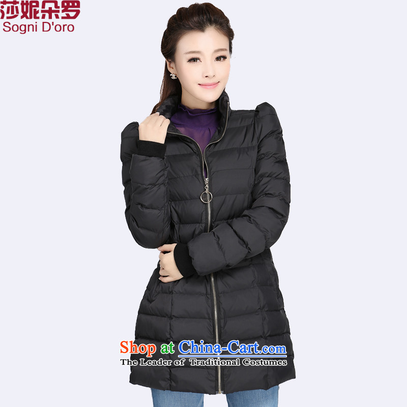 Luo Shani flower code women cotton coat female thick sister autumn and winter jackets to intensify the cotton-padded coats coats Korean female 4038 loose Athens black 6XL, shani flower sogni (D'oro) , , , shopping on the Internet