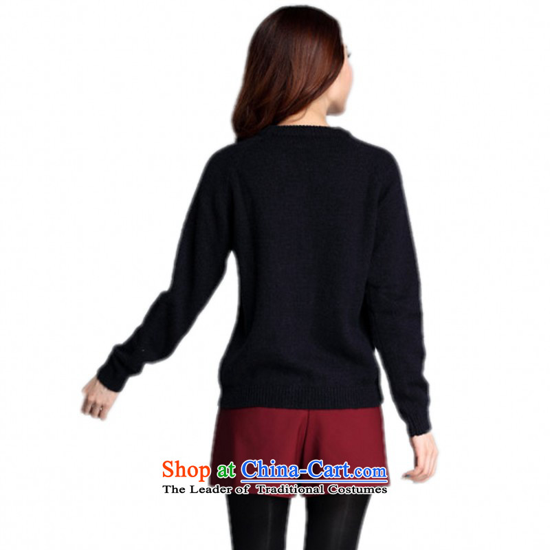 C.o.d. plus obesity mm knitwear 2015 Autumn replacing sweet sweater swan pattern nail-ju long-sleeved shirt, forming the xl shirt video thin blue 3XL approximately 155-170, Slim Connie shopping on the Internet has been pressed.