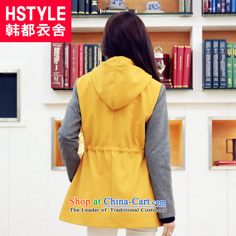 Korea has the Korean version of the Dag Hammarskjöld yi 2015 winter clothing new for women with a video thin stitching Sau San Mao jacket OR3268?6. Yellow M, Korea has Yi Homes , , , shopping on the Internet