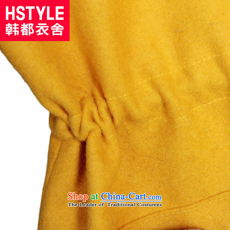 Korea has the Korean version of the Dag Hammarskjöld yi 2015 winter clothing new for women with a video thin stitching Sau San Mao jacket OR3268?6. Yellow M, Korea has Yi Homes , , , shopping on the Internet
