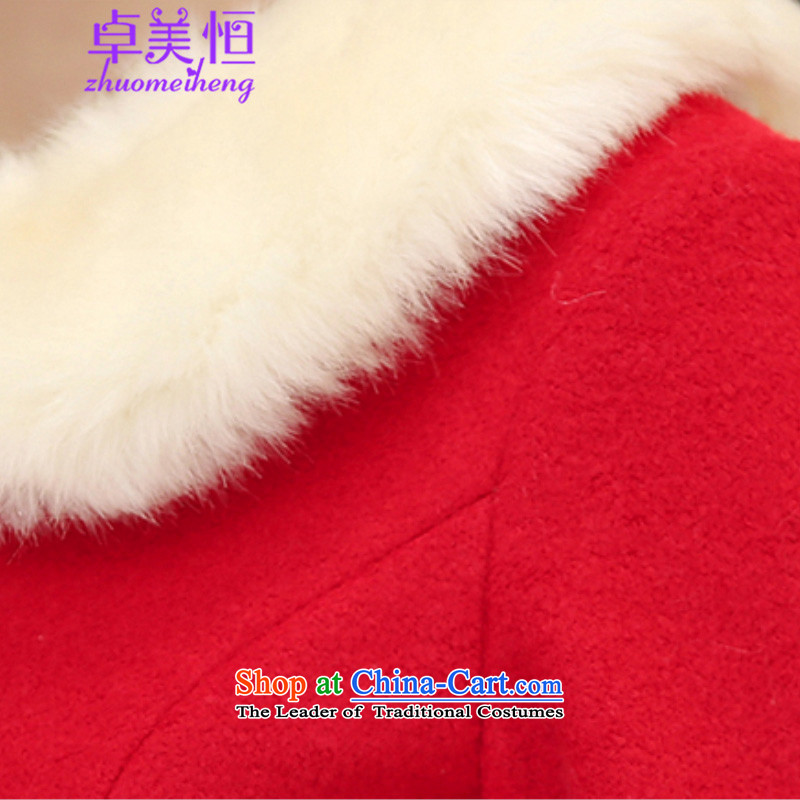 Zhou Mei Hang 2015 autumn and winter new Korean short of the amount paid?   thick hair so jacket coat women 1838 RED M Cheuk Mee Hang , , , shopping on the Internet