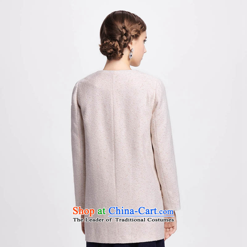 Chaplain who winter clothing new women's refined and elegant continental embroidery coarse wool terylene overcoats 1341F122237 auricle- beige 175/XXL, chaplain who has been pressed shopping on the Internet