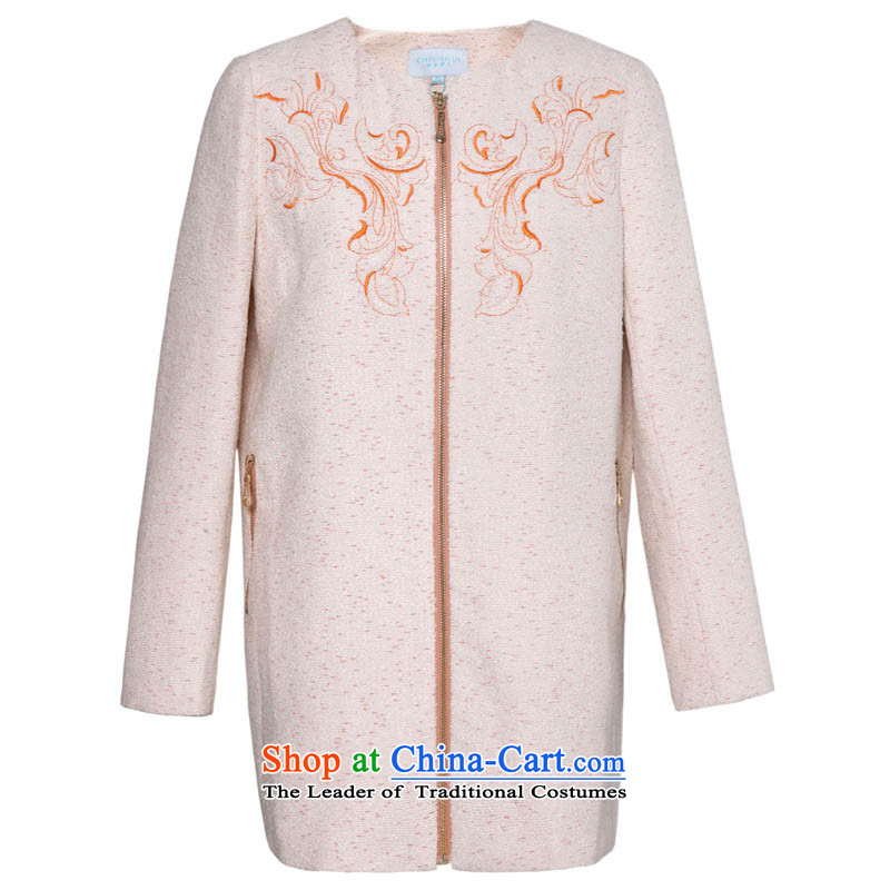 Chaplain who winter clothing new women's refined and elegant continental embroidery coarse wool terylene overcoats 1341F122237 auricle- beige 175/XXL, chaplain who has been pressed shopping on the Internet