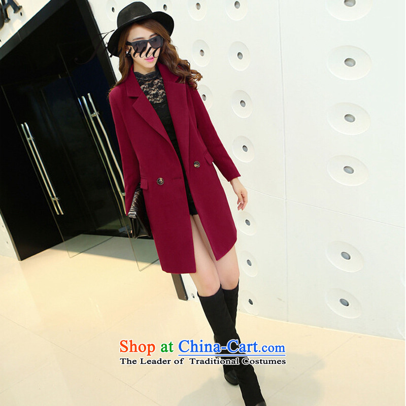 The world of Kam Yuet autumn and winter new graphics thin coat and color Sau San suit coats female presence among the gross? elegance. Long Big Star Ni sub-version yi BOURDEAUX M Kam World of Yue , , , shopping on the Internet