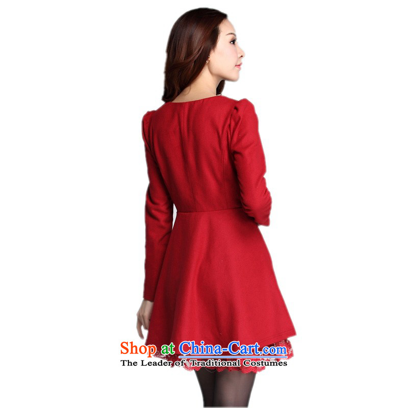 C.o.d. plus obesity mm long commuting yi XL 2015 skirt the new autumn replacing elegance is poised for video thin OL, forming a short skirt around 155-170 3XL red, Slim Connie shopping on the Internet has been pressed.
