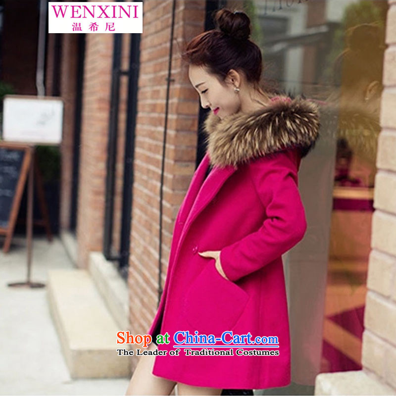 The temperature of the Greek Goddess of the 2015 autumn and winter coats women so gross van double-jacket Korean version of female jackets for larger women in red temperature heeney (XL, WENXINI) , , , shopping on the Internet