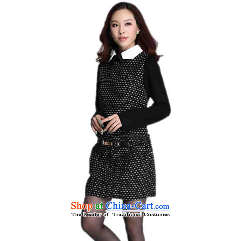 C.o.d. thick mm trendy code dresses Korean autumn replacing new small dot spell receive waist OL short skirts leisure wear skirts temperament gross? White XL 135 around 922.747, land is of Yi , , , shopping on the Internet