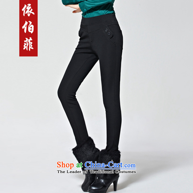 In accordance with the 2014 Winter new Korean version plus lint-free warm Top Loin of thick female trousers video thin large Castor, forming the trousers, pants Y281 wearing black XXL, according to perfect (yibofei) , , , shopping on the Internet