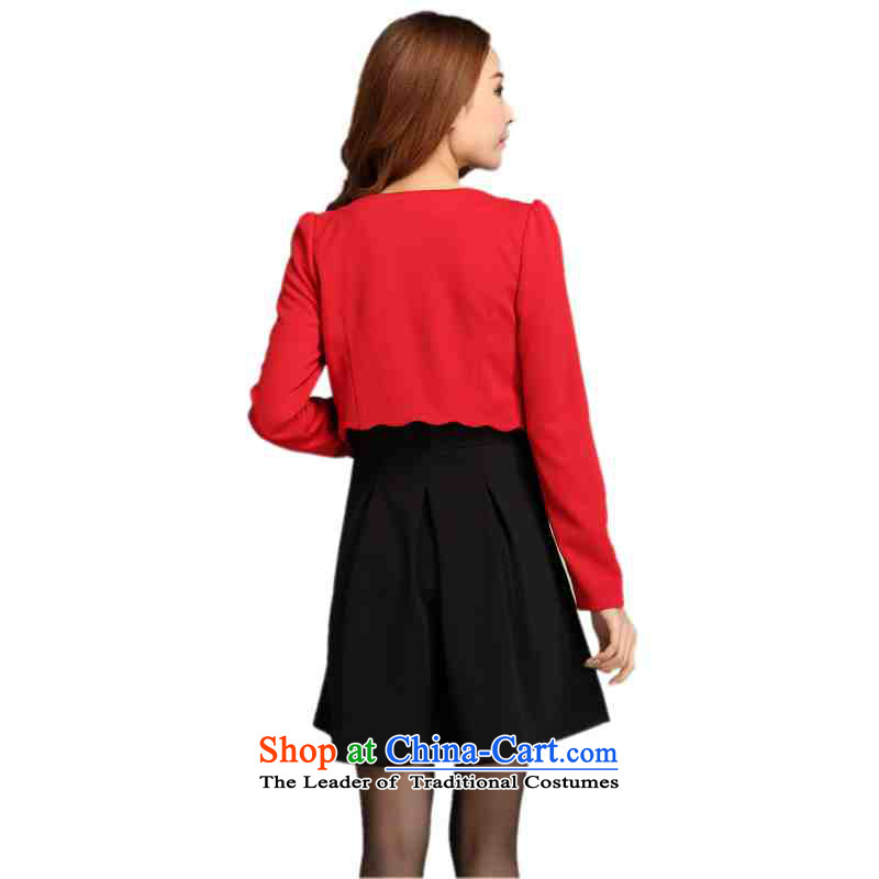 C.o.d. Package Mail Plus hypertrophy code two kits dresses 201 spring outfits Red Shawl, forming the large skirt vest temperament skirt black skirt OL XXL around 922.747 150, land is of Yi , , , shopping on the Internet