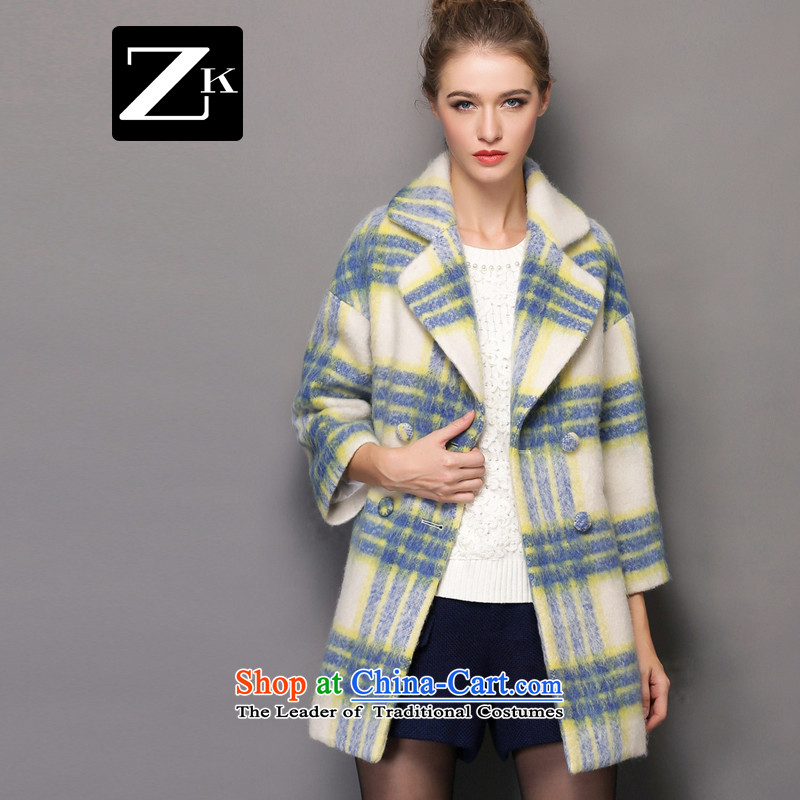 Zk Western women 2015 Fall/Winter Collections of new small-wind jacket girl in gross? Long temperament Sau San Connie sub-coats blue M,zk,,, shopping on the Internet