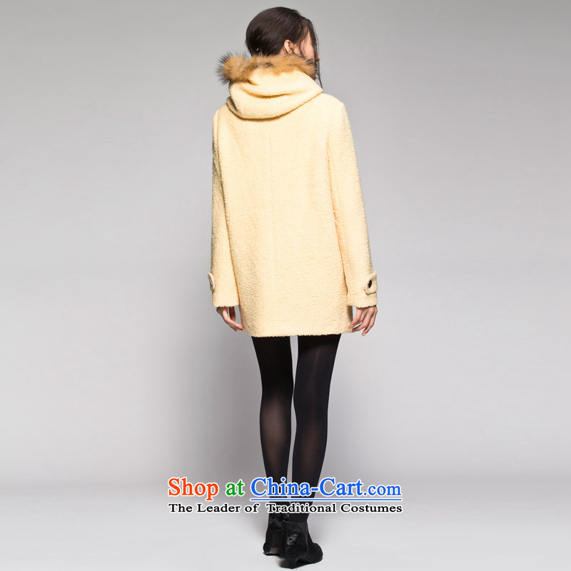 The WEEKEND in winter pure color circle long coats 14023411621 yellow 160/36/S, lint-free Eiger etam,,, shopping on the Internet
