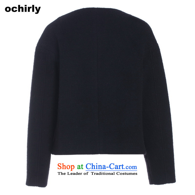 The new Europe, ochirly female simple round-neck collar-loose wool rib cage 1144340990 black jacket? 090 XS(155/80A), Europe, force (ochirly) , , , shopping on the Internet