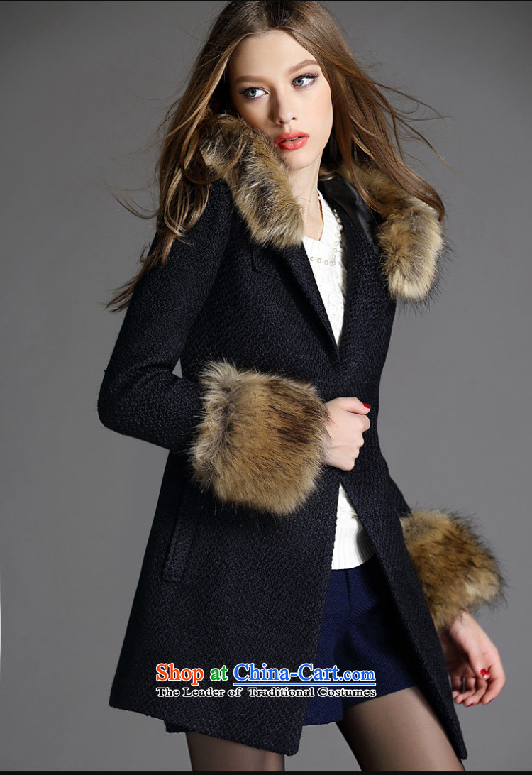 Zk Western women 2015 Fall/Winter Collections new cap gross girls jacket? long hair? coat a wool coat Dark Blue M picture, prices, brand platters! The elections are supplied in the national character of distribution, so action, buy now enjoy more preferential! As soon as possible.