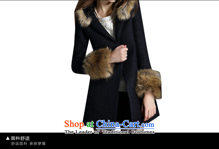 Zk Western women 2015 Fall/Winter Collections new cap gross girls jacket? long hair? coat a wool coat Dark Blue M picture, prices, brand platters! The elections are supplied in the national character of distribution, so action, buy now enjoy more preferential! As soon as possible.