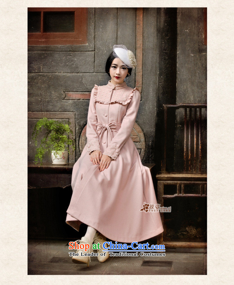Gigi Lai Siu- 2015 autumn and winter retro lady fungus edge gauze bow tie girdles gross? overcoat bare pink PUERTORRICANS pre-sale 35 days) Picture, prices, brand platters! The elections are supplied in the national character of distribution, so action, buy now enjoy more preferential! As soon as possible.