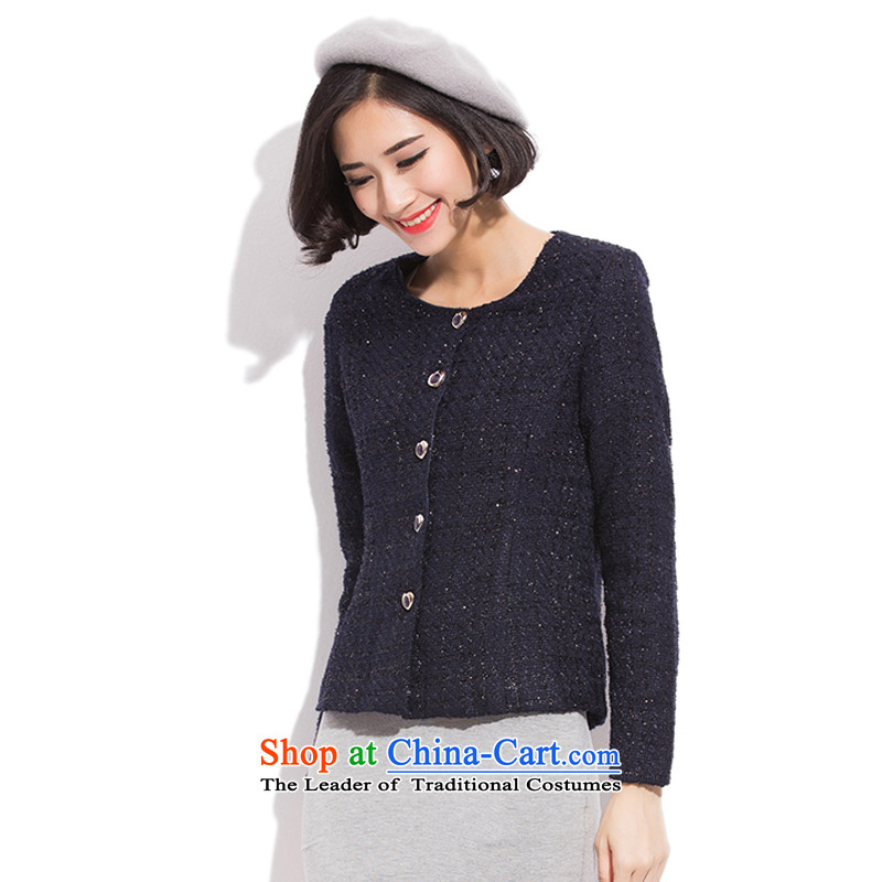 The US and intensify the code women 2015 Autumn replacing the new mm thick small business suit female Korean short of Sau San dark blue suit coats 2XL, increase us , , , shopping on the Internet