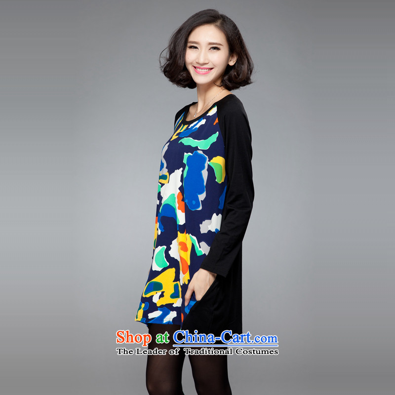 The United States to intensify the xl female thick mm autumn 2015, replacing the new Korean version in digital printing thin long long-sleeved T-shirt suit us intensify.... 2XL, shopping on the Internet