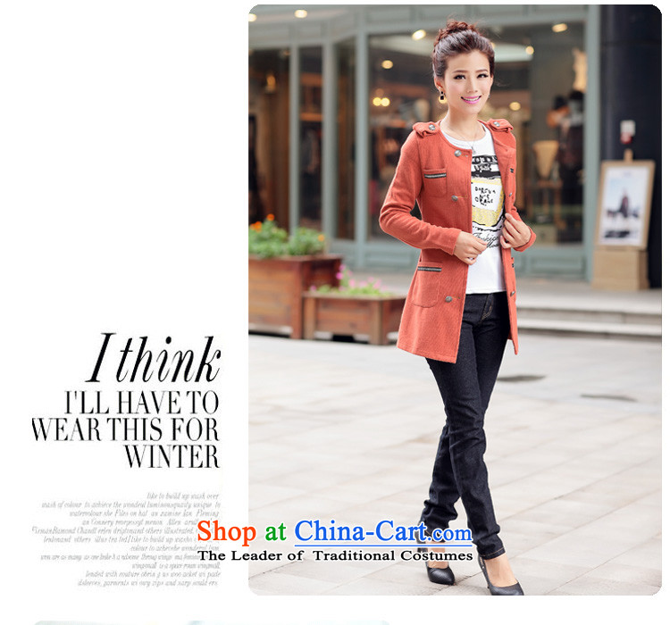 The US and intensify the code women thick mm2015 new fall in Korean jacket long knitwear cardigan wild video thin coat orange L picture, prices, brand platters! The elections are supplied in the national character of distribution, so action, buy now enjoy more preferential! As soon as possible.
