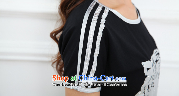 Increase the US Centers for summer 2015 mm to increase women's code version won relaxd thick sister video thin sportswear Black & Silver 5XL picture, prices, brand platters! The elections are supplied in the national character of distribution, so action, buy now enjoy more preferential! As soon as possible.