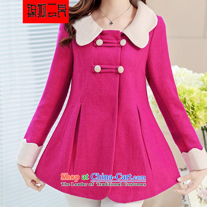 Kam Fox Ella 2014 autumn and winter new a wool coat female Korean jacket short of what gross small canopies NZ19 incense funnels better RED M Kam Fox Ella shopping on the Internet has been pressed.