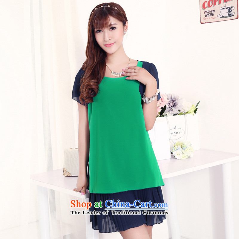 Increase the US Centers for summer 2015 mm new xl women like Susy Nagle sister thick snow woven skirts suits knocked color green 4XL, stitching increase us , , , shopping on the Internet