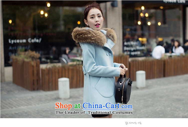 : Ms. Geun-hye? 2015 autumn and winter coats new gross jacket version won? long overcoat for women 1111 Blue M picture, prices, brand platters! The elections are supplied in the national character of distribution, so action, buy now enjoy more preferential! As soon as possible.